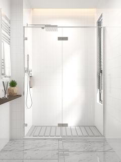 Душевая дверь распашная Veconi Premium Alassio CH, 1400х2000, хром, стекло прозрачное осветленное